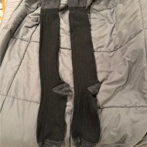 Classic Black Knee-High Women's Socks with Heather Accents